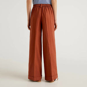 Produttori di abbigliamento Logo personalizzato abbigliamento da ufficio di alta qualità <span class=keywords><strong>pantaloni</strong></span> da donna allentati Plus Size <span class=keywords><strong>pantaloni</strong></span> gamba larga per le donne - Product Image 2