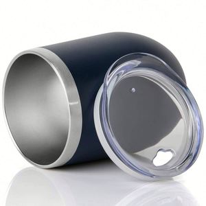 Gobelets à vin en acier inoxydable à double paroi de 12 oz pour Noël, verres à vin en acier inoxydable en forme d'œuf, gobelets isothermes en vrac avec couvercle - Product Image 6