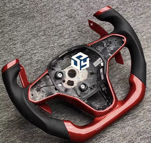 Volant de direction en fibre de carbone en cuir noir pour Audi VW <span class=keywords><strong>Golf</strong></span> <span class=keywords><strong>R</strong></span> Passat CC MK5-MK7 GTI - Product Image 6