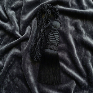 Classic Black Velvet <b>Curtain</b> Tiebacks with Tassel Decorative Accessories for Elegant Window Treatment - Product Image 1