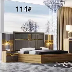 新设计现代高光泽卧室套装1.8米床中密度纤维板卧室家具家居家具