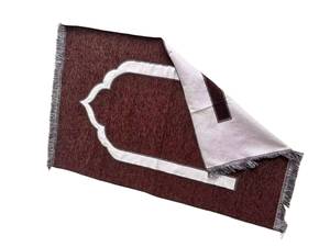 Alfombra de oración musulmana antideslizante y resistente al desgaste, tapete sencillo de color liso. - Product Image 3