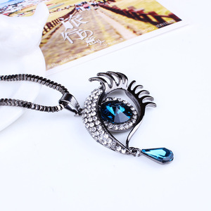 Collar de cristal con forma de lágrima para mujer, cadena larga con forma de ojo de Ángel, venta al por mayor - Product Image 2