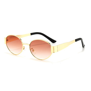 Hot Fashion New Ladies Outdoor Travel Beach Sunblock a Variety of Color Metal Oval Sunglasses - Product Image 5