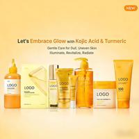 Ensemble de soins de la peau de haute qualité à l'acide kojique et au curcuma, purifie en profondeur, resserre les pores, éclaircit le teint, réduit l'hyperpigmentation