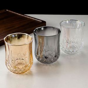 Verres à whisky en verre créatifs-Également pour le brandy, l'alcool et la bière. Tasses en verre épaissies à motifs de diamants pour usage domestique - Product Image 4