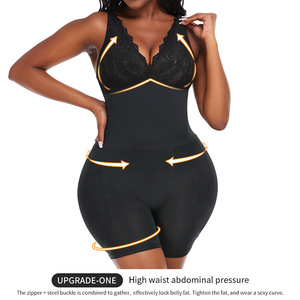 Body moldeador de cuerpo de alta compresión para mujer, Control de barriga con decoración de encaje, almohadilla corta para cadera, potenciador de glúteos, transpirable - Product Image 3