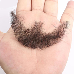Peluca de barba realista para hombre, tejida a mano, de fibra Kanekalon, línea de cabello natural, color marrón claro, adhesiva, para actuaciones y rodajes de películas - Product Image 3