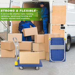 200kg 400kg 600kg Carro de mano plegable de cama plana de mensajería Remolque-Herramienta de recogida en casa Carro de plataforma - Product Image 3