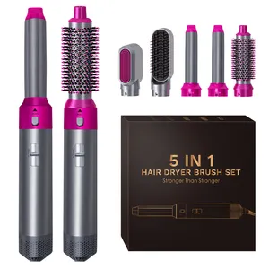 Sèche-cheveux professionnel 5 en 1 et brosse volumisante en stock sèche-cheveux en une étape et brosse à Air chaud électrique Styler