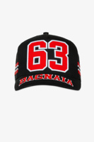 Gorra Bagnaia 63 superventas, gorra de béisbol negra ajustable de 100% algodón, estilo deportivo de excelente calidad para exportación