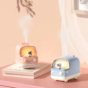 1800mAh xách tay Little Bear xe buýt tạo độ ẩm mát Mist LED Đèn sạc không dây USB Mini độ ẩm không khí cho xe nhà