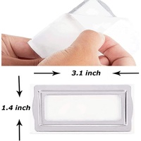 Plaques de livres en métal autocollantes pour livres, cartes, porte-étiquettes à clip horizontal - Porte-étiquettes de tiroir en métal, plaques de livres argentées