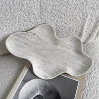 Plateau nuage en travertin naturel style Wabi Sabi, plateau décoratif irrégulier pour la maison, la villa, l'hôtel, ornement de table, ODM OEM