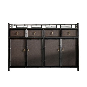 Purple Bamboo Tea Cabinet Four Section <b>Storage</b> <b>Sideboard</b> For Living Room And Dining Space - Product Image 5