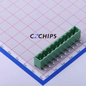 KF2EDGRC-5.0-10P Plug-in Terminal Block Bent Lead Through Hole,P=5mm Connector Board-to-Board / Socket - Closed 1x10P 5mm Green - Product Image 1
