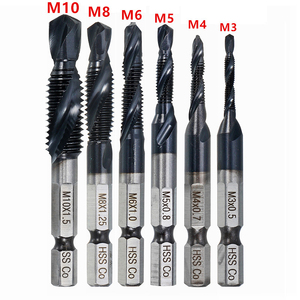 HSS-Co TiAlN <span class=keywords><strong>Set</strong></span> mata bor kombinasi HRC89, dilapisi M3-M10 <span class=keywords><strong>1</strong></span>/<span class=keywords><strong>4</strong></span> "<span class=keywords><strong>Hex</strong></span> Shank Deburr Countersink Bits For304 pengeboran baja - Product Image 3