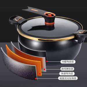 Olla a Presión Negra de 7L de Selección Premium, Olla Multifuncional Antiadherente para Guisos, Gran Capacidad - Product Image 1