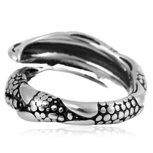 Yunnique – bague griffe d'aigle en acier inoxydable pour hommes, bijoux à la mode, couleur argent, design du zodiaque animal, accessoire cadeau - Product Image 4