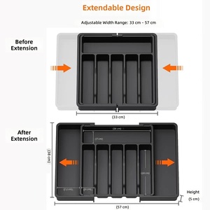 2026 Newest Expandable Utensil Tray Organizer,Dining Set <b>Storage</b> <b>Box</b> Home Portable Kitchen Utensil <b>Drawer</b> Organizer - Product Image 6
