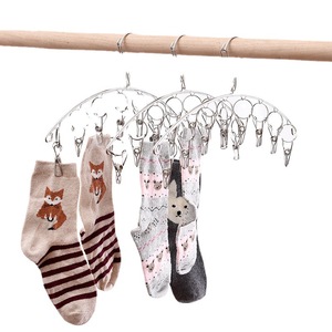 Perchero de acero inoxidable con múltiples clips para calcetines, ropa interior, calzoncillos, diseño de alerón redondo, tipo gancho, organizador de secado - Product Image 5