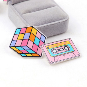 Colorido lindo Vintage broche <span class=keywords><strong>Rubik</strong></span> cubo juego máquina cinta patinaje zapatos para niños para fiestas bodas regalos - Product Image 2