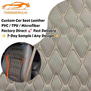 Tela de Cuero Sintético Acolchada y Bordada con Espuma - para Fundas de Asientos de Coche, Alfombrillas, Asientos de Oficina y Tapicería - Product Image 1