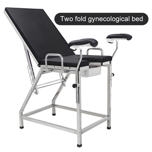 Lettino Ginecologico Manuale, <span class=keywords><strong>Tavolo</strong></span> Ostetrico con Staffe e Vassoio Portaoggetti per Ospedali e Cliniche - Product Image 2
