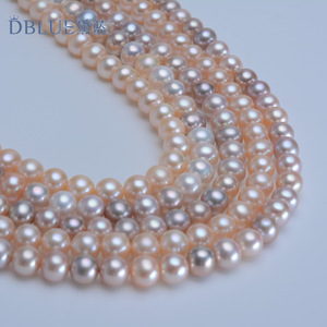 Collares de Perlas de Agua Dulce Casi Redondas de 10-11 mm, Semiterminados, Comercio Nacional e Internacional, Colores Mezclados - Product Image 1