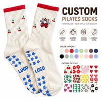 Chaussettes de Pilates personnalisées avec logo brodé, antidérapantes, chaussettes de yoga personnalisées, chaussettes à grip personnalisées, OEM, marque privée