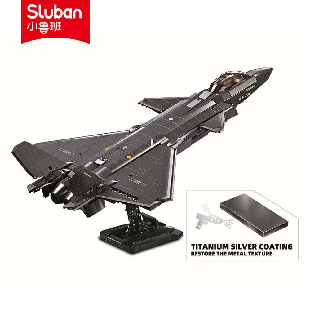 Sluban Building Block Brinquedos Militares 1/44 J20 Stealth Fighter 1007PCS Tijolos B1187 Compatível Com Marca Líder Kit Construção