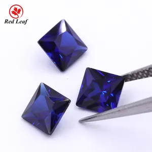Redleaf Jewelry-GEMA sintética suelta de zafiro, corindón azul, 34