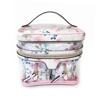 Sac de maquillage pour femme en PVC transparent imperméable et durable, avec logo de marque, grande capacité, fermeture à glissière, sac cosmétique de luxe, ensemble cadeau