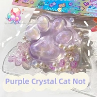 Jouet anti-stress Kawaii Squishy Patte de Chat Rose Pailletée, en caoutchouc souple et peluche, pour enfants et adultes, type Jelly Cat Paw Fidget