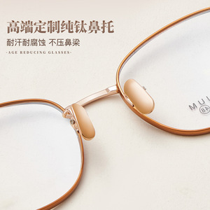 Montures de lunettes ovales en titane 6110, légères, monture complète, style rétro, unisexe adulte, origine Danyang - Product Image 4