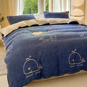 Yuyang Home Textile Supplier Checker Quilt Set Natur gewaschene Mikro faser Baumwolle Bett bezug Set für Full Season Bettwäsche Set - Product Image 6
