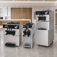 Machine à glaces molles commerciale de haute qualité, corps en acier inoxydable, grande capacité de production, saveurs simples ou multiples (trois saveurs).