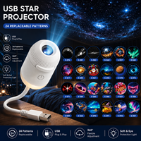 Mini Proyector USB Galaxy Directo de Fábrica con 24 Diapositivas HD de Aurora, Saturno, Estrellas Navideñas, Luz Nocturna, Regalo OEM para Niños