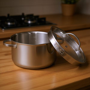<b>Saucepan</b> 1.5 L 16 Cm Stainless Steel With Spout For Cooking - Product Image 3