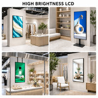 Écran publicitaire LCD haute luminosité pour vitrine commerciale, 55, 65, 75, 86 pouces, pour centre commercial, devanture de magasin