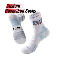 Chaussettes de sport antidérapantes pour hommes, respirantes, épaisses, avec semelle en tissu éponge, personnalisables, chaussettes de basket-ball pour adultes