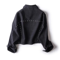 Veste en jean streetwear avec strass pour homme, veste en denim brodée personnalisée avec strass, veste de luxe artisanale pour homme
