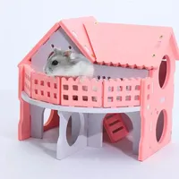 Sevimli Mini küçük hayvan Pet Hamster evi yuva gine domuz sincap yatak Hamster kafesi küçük hayvan uyku ev gereçleri