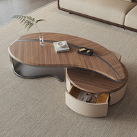 Juego de Mesa de Centro y Mueble para TV de Estilo Nuevo Personalizado, con Diseño de Hoja Irregular de Piedra, Estilo Chino Moderno, Cajones de Lujo Ligero, para Sala de Estar, Transfronterizo