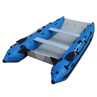 Catamaran — aigue-marine gonflable léger de 380CM, bateau de pêche à grande vitesse avec point de goutte