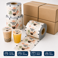 Film d'étanchéité personnalisé pour gobelets à bubble tea, rouleau de 90/95 mm, film de couvercle pour gobelets Boba pour les magasins de thé au lait et de jus