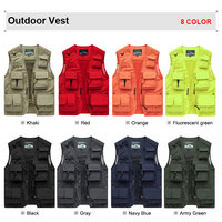 Gilet de travail pratique pour l'extérieur, à séchage rapide, personnalisé en gros, respirant, multi-poches, pour la pêche, avec logo