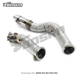 ท่อลงสแตนเลสเกรดพรีเมียมแบบไหลอิสระสำหรับ M3/M4 F80/F82 3.0T ปี 2014-2019 Boska Racing ผิวขัดเงา หนา 1.5 มม. - Product Image 2