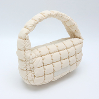 Tas Tote Puffer Custom OEM ODM Wanita, Tas Selempang Quilted Puffy, Tas Fashion Ringan Berlapis, Grosir