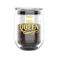 Tasse à café en verre borosilicate haute résistance de 350 ml avec logo personnalisé imprimé, double paroi, tendance
